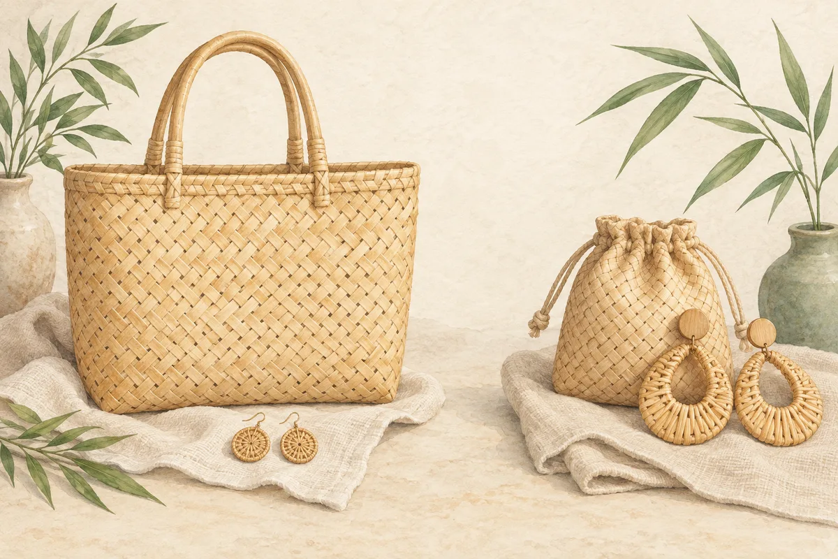 Two styling arrangements balance larger and smaller accessories