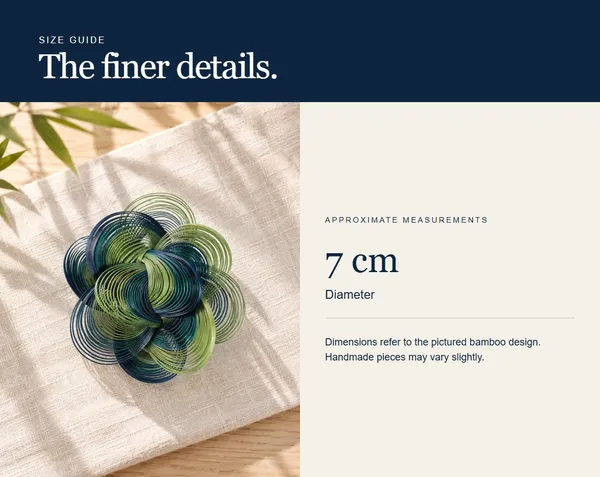 Blue & Green Blossom — measurement diagram