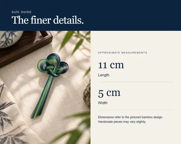 Blue & Green Long Stem — measurement diagram