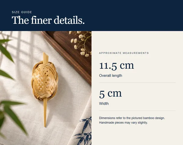 Natural Woven Oval Pin — measurement diagram