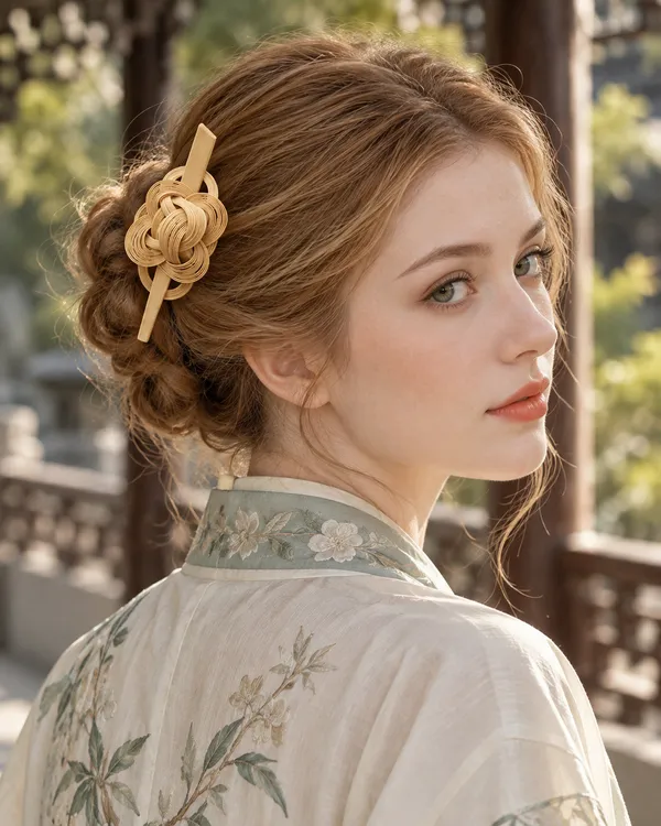 Natural Flower Knot Pin — styling photograph 1