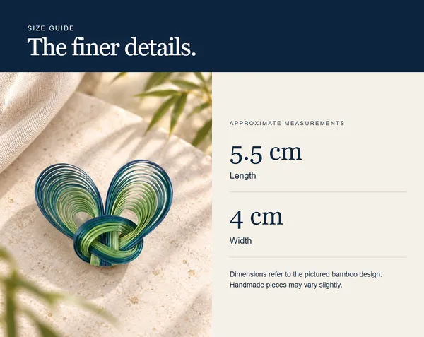 Blue & Green Twin Leaf — measurement diagram
