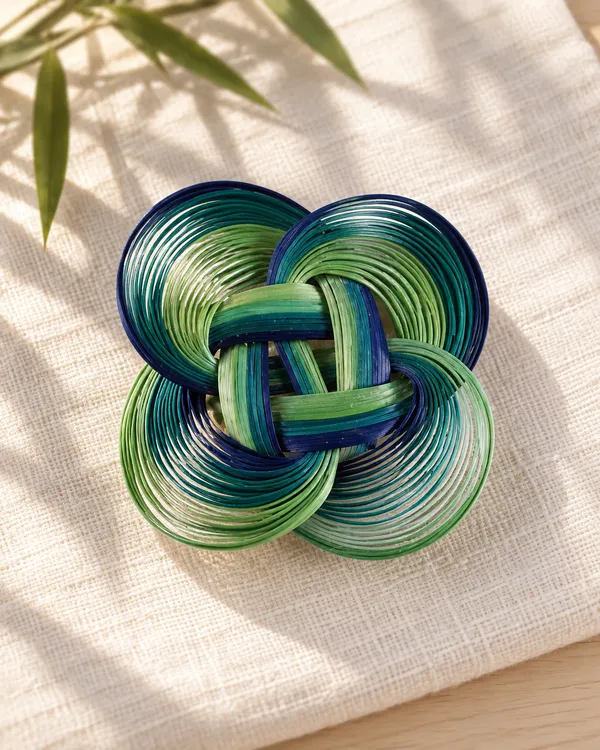 Blue & Green Square Knot