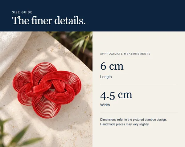 Red Petal Knot — measurement diagram