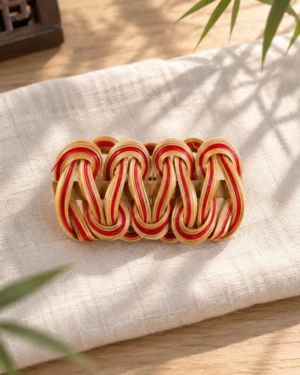Red & Natural Ribbon Knot