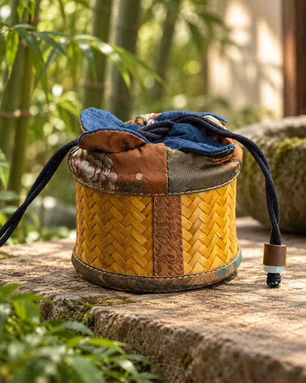 Drawstring cylinder bag