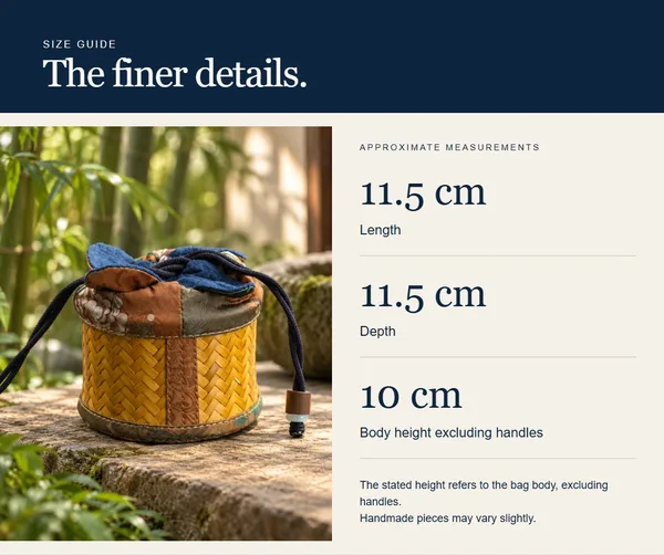 Drawstring cylinder bag — measurement diagram
