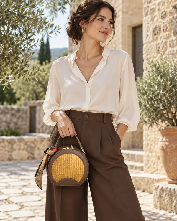Round-frame handbag — styling photograph 2
