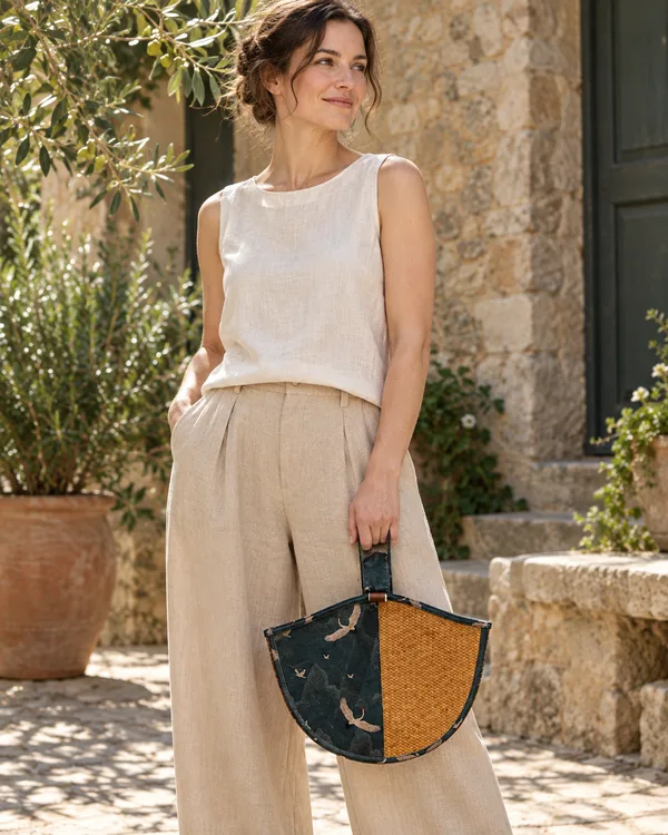 Fan silhouette bag — styling photograph 2