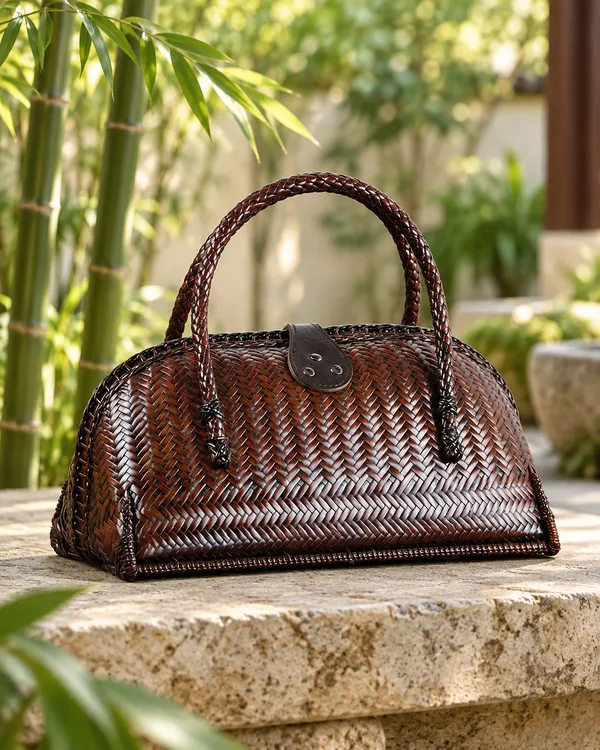 Deep brown dome bag
